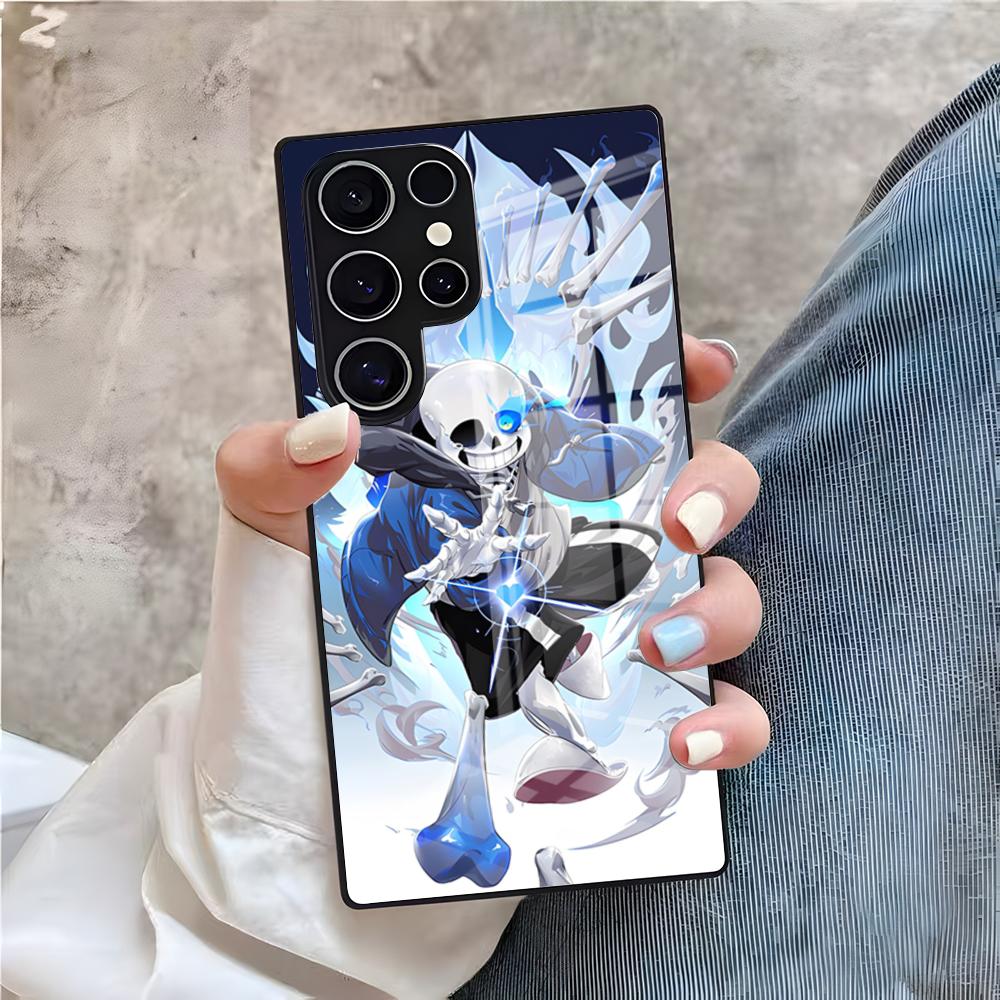 Чехол для телефона Sans Undertale для Samsung A25 A13 A33 5G A54 A36 A35 A56 A52 A14 Ударопрочная стеклянная крышка