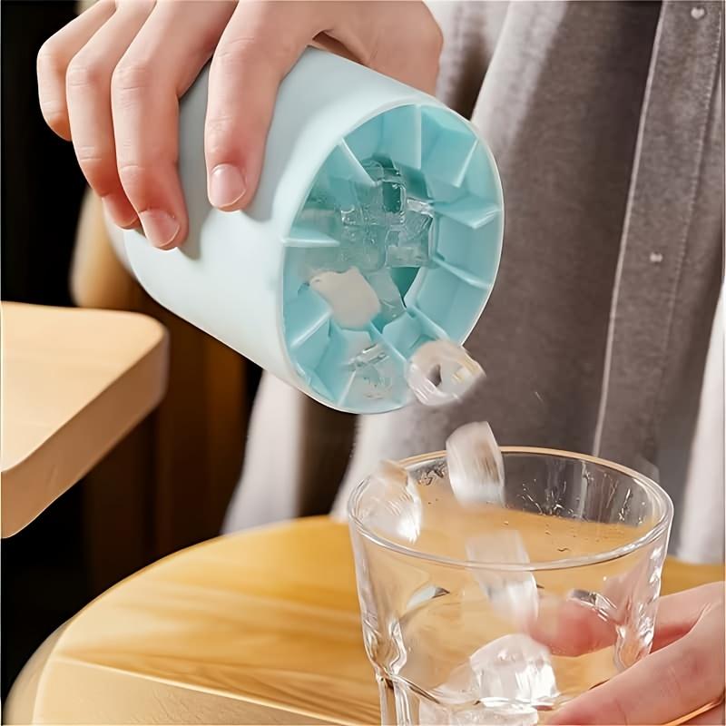 1 Easy - to - use Quick - freeze Silicone Ice Tray - Durable Plastic Mold for Fruit Juice Ice Cubes