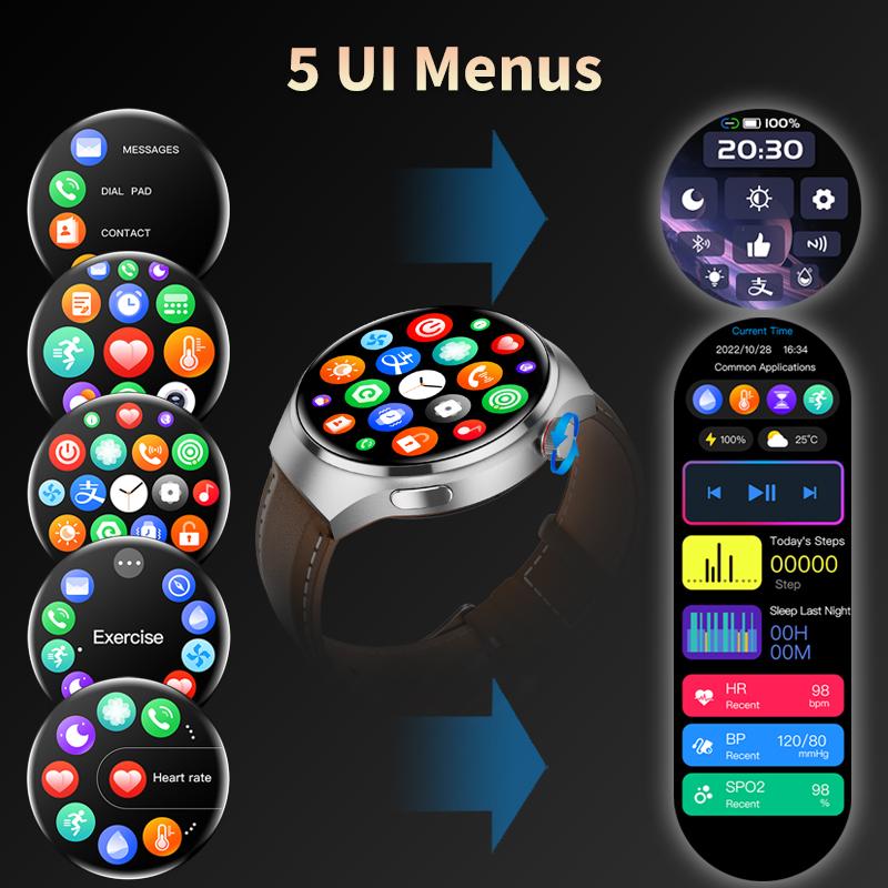 Для SACOSDING NFC Watch 4 Pro NFC Смарт-часы Мужские AMOLED 360*360 HD Экран Артериального Давления BT Call IP68 Водонепроницаемые Смарт-часы