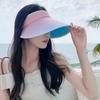 Color Gradual Change Sun Hat Foldable Brim Empty Top Hat Adjustment Hat Outdoor Travel Beach Sun Protection Hat Women