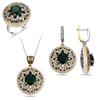 Роскошный комплект серебряных украшений с изумрудным камнем, османский дизайн, турецкие украшения ручной работы в винтажном стиле, уникальный комплект из серебра и бронзы