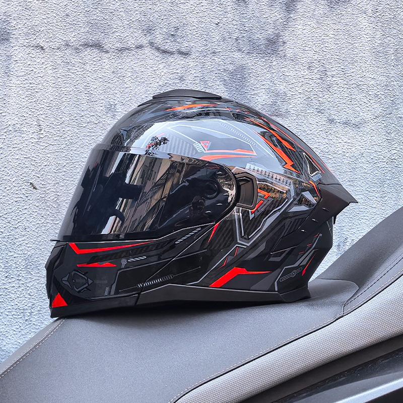 Motorcycle Helmet Men's and Women's Face-off Helmet Summer Locomotive Full Helmet Universal Safety In All Seasons