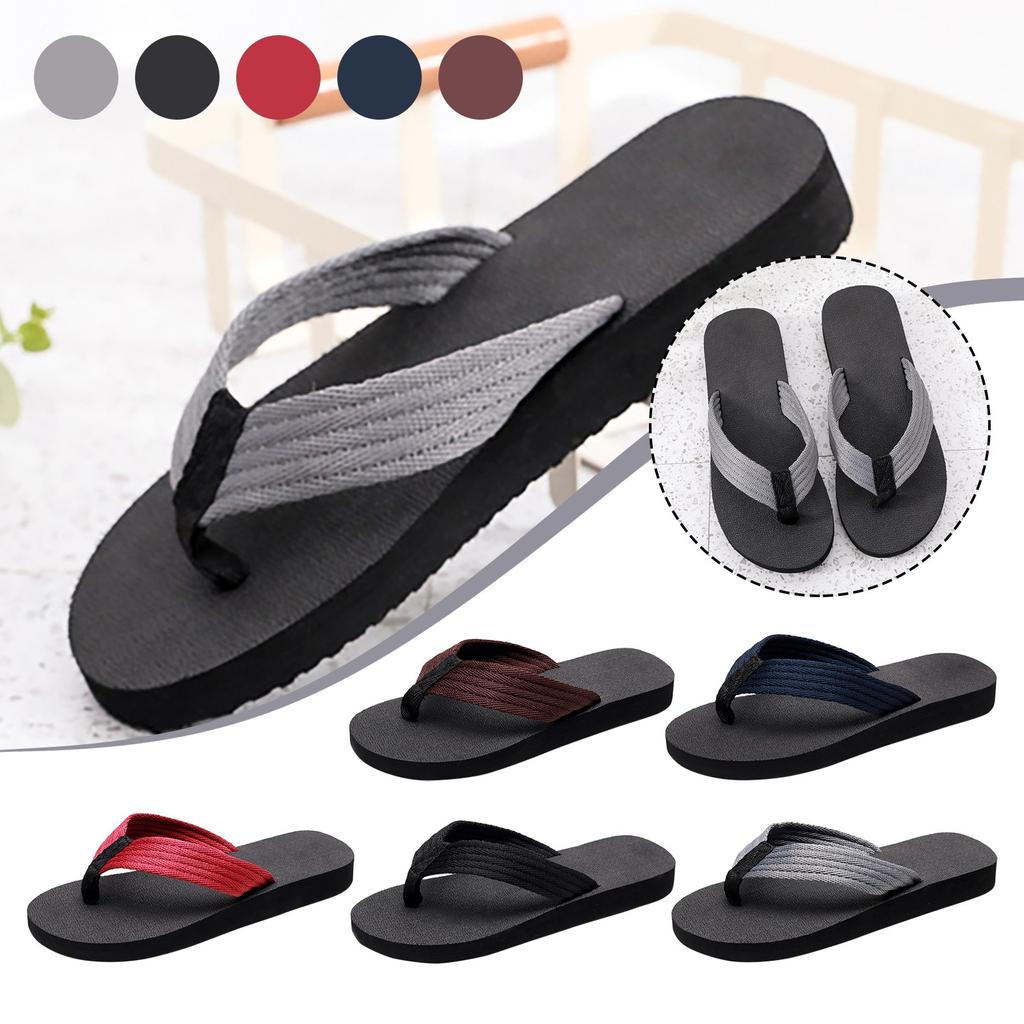 Men's Flat Flip Flops Non-slip Fashion Casual Breathable Outdoor Beach Shoes