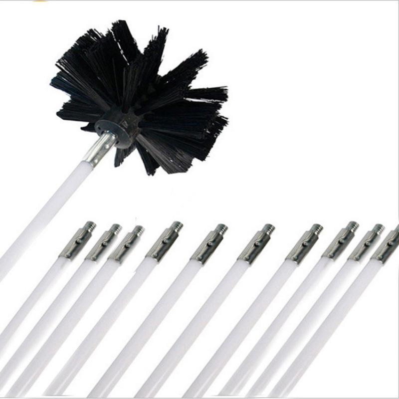 Extendable Hand-Bent Chimney, Duct, Boiler, and Range Hood Cleaning Brush