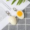 Gift Funny Boiled Egg Keychain Exquisite Fashion Simulation Food Keyring Luxury Bag Hanging Pendant