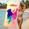 Customizable personalized beach towels Trolls themed designs.Suitable for the beach, yoga, sports;ideal as beach accessories