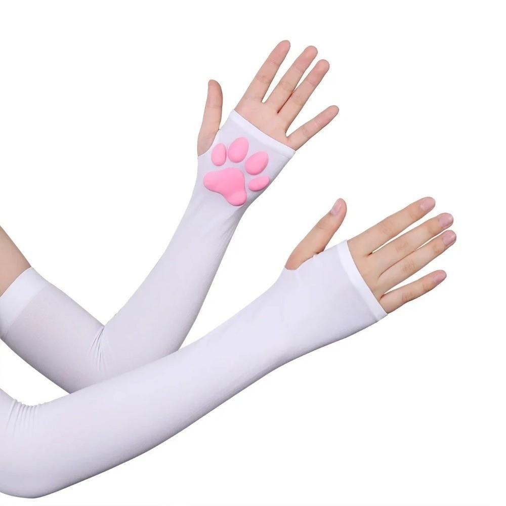 Ice Silk Cooling Sleeves Cover UV Protection Arm Sleeve New Long Tube Gloves  Cospaly