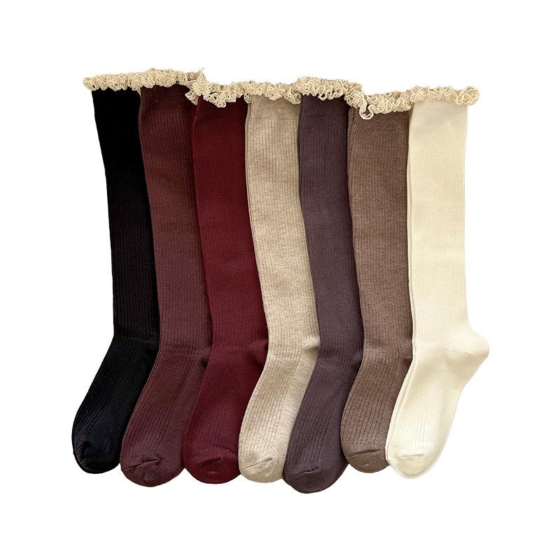Женские осенне-зимние утолщенные теплые кружевные новогодние рождественские чулки