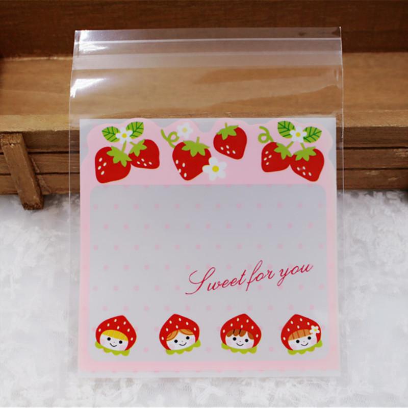 100 шт./лот конфеты пластиковые самоклеящиеся пакеты день рождения рождественская вечеринка печенье упаковка украшения