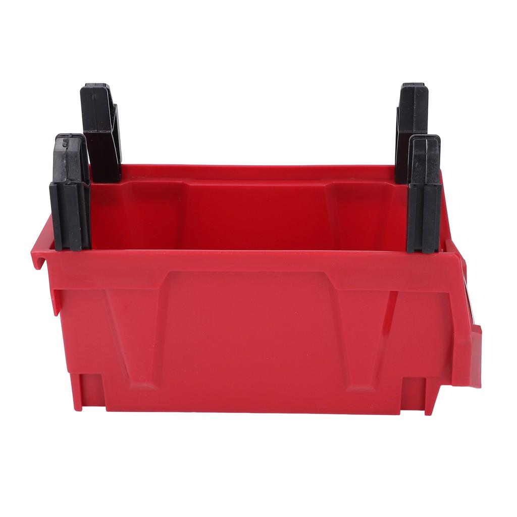 Parts Storage Bin Thickened PP Large Opening Tool Organizer Back Hanging Container for Garage Workshop 276x139x128mm Red