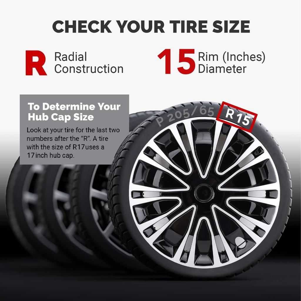 Колпаки 15 дюймов Полные Стильный вид Подходят Крышка колесного диска R15 для большинства автомобилей Грузовик Внедорожник Ступица колеса