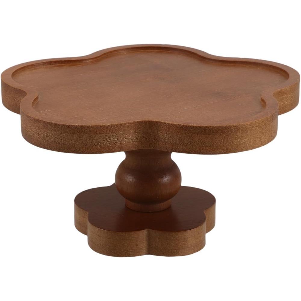 Small Round Wooden Tray for Decor, Irregular Footed Tray for Display Aromatherapy, Candle, Crystal, Trinkets