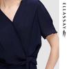ELLASSAY Women's V-Neck Slim-Fit Blouse