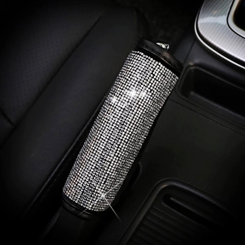 Crystal Car Gear Shift Collar Cover Hand Brake Cover Car Seat Safety Belt Cover Bling Rhinestones Auto Interior Accessories 1PC