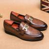 Классический бренд мужская кожаная повседневная обувь ретро коричневая низкий верх массажная подошва мужские лоферы для работы универсальная обувь для вождения