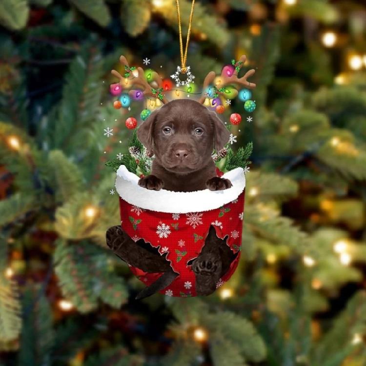 Unique Doggy Christmas Tree Hangers Festival Dog Shape Christmas Tree Hanging Ornament Acrylic Hanging Decoration