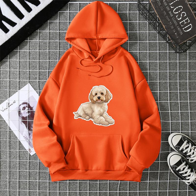 Spring Summer Women's Hoodie 3D Kawaii Dog Printed Fashion Casual Long Sleeve Round Neck Top Loose Clothing