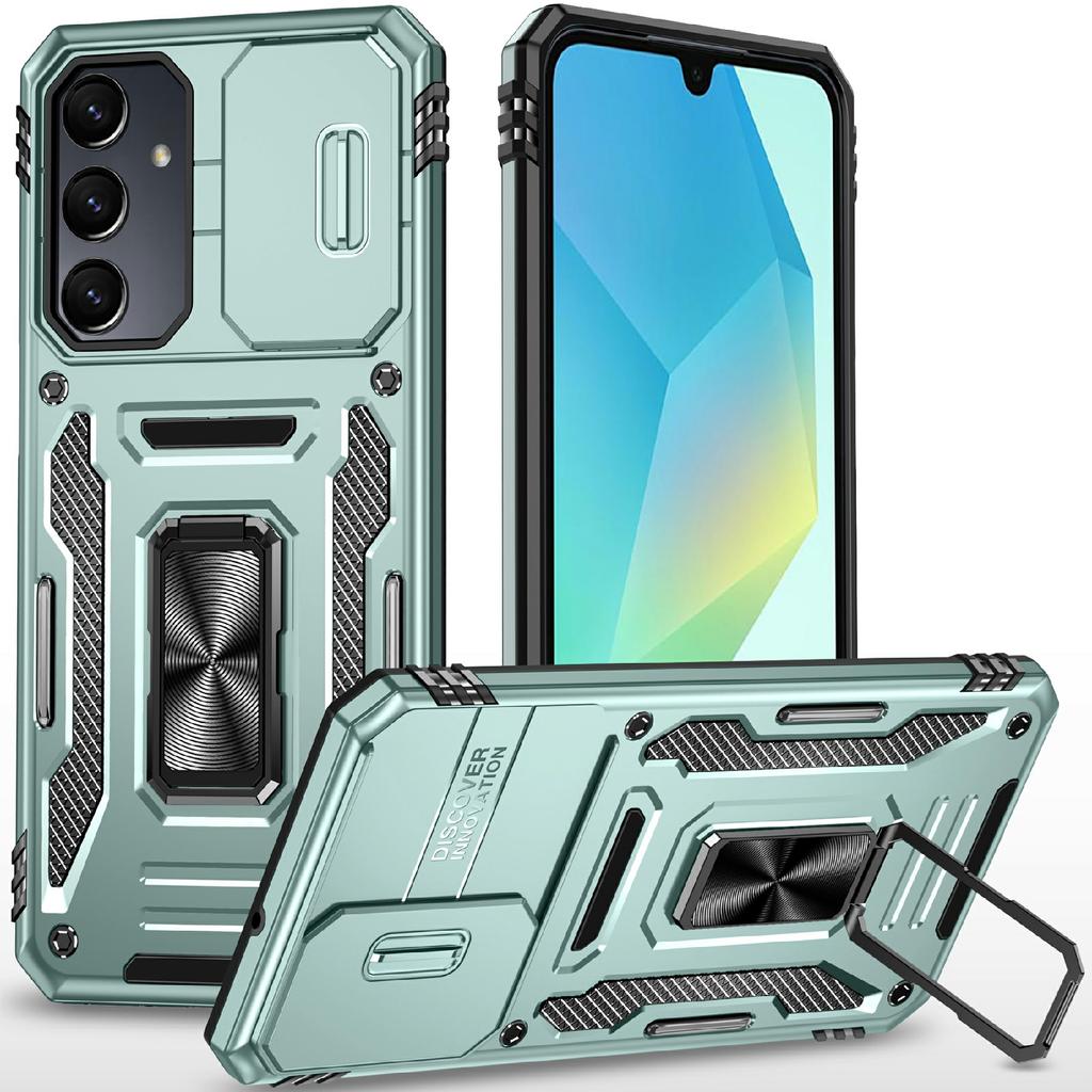 Чехол для Samsung Galaxy A16 4G/5G с подставкой, сдвижной крышкой для камеры, из PC+TPU, противоударный
