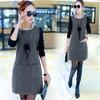 2023 Autumn/Winter Women's Plus Size Korean Style Fleece-Lined Skirt Dress