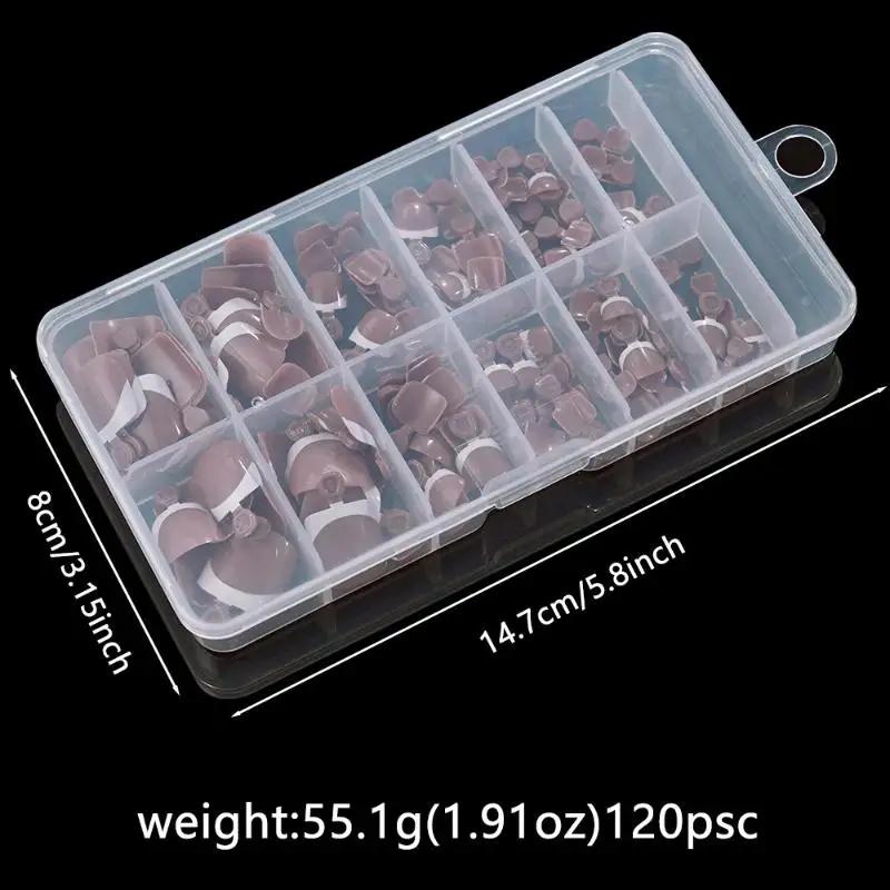 120Pcs French Short Square Artificial Press On Toenails Nude Pink Full Cover False Toe Nails Fake Toe Nail Extension For Women