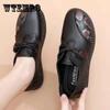 Autumn Elderly Flat Shoes Comfortable Non-slip Single Shoes Soft Bottom Leather Shoes Mother Shoes Middle-aged and Elderly Retro Women's Shoes