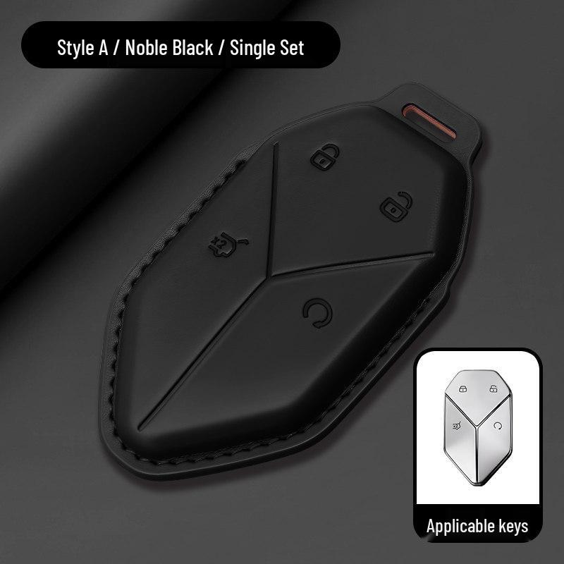 Equation Leopard Titanium Key Case: Genuine Leather, Anti-Fall, Interior Modification Accessory for 3-7 Keys