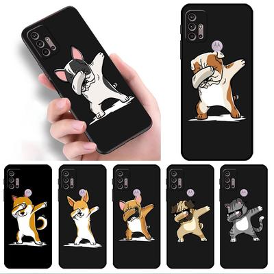 Мягкий чехол с милым животным в виде собаки для Motorola G60 G30 Edge 20 30 G22 G9 Play G52 G8 G9 Power G50 One Fusion, черный чехол для телефона