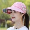 Flower Women Sun Hat UV Protection Beach Visor Cap Portable Summer Ponytail Cap  Summer