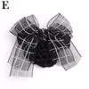 Women Satin Hair Clip With Net Bun Cover Bow Barrette Snood Hairnet Accessory
