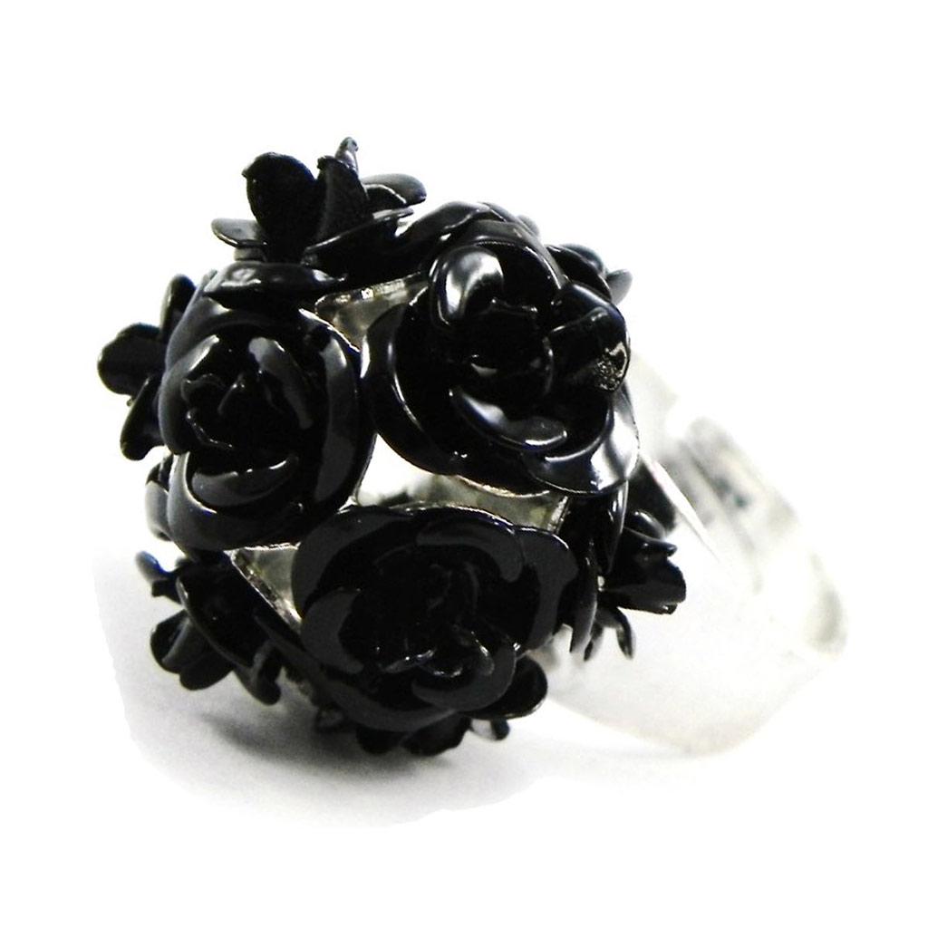 Les Trésors De Lily [H9847] — Черное дизайнерское кольцо Boules de Roses
