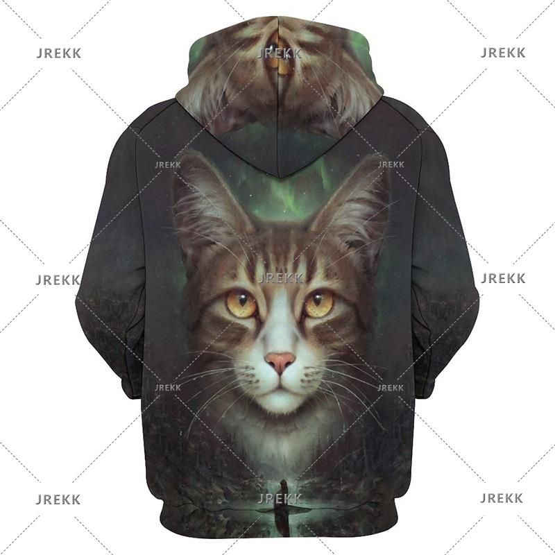 Cute Cat Graphic Hoodie Men Clothing 3D Kawaii Cats Printed Hoodies Kids Tops Women Harajuku Fashion Y2k Pullovers Hooded Hoody