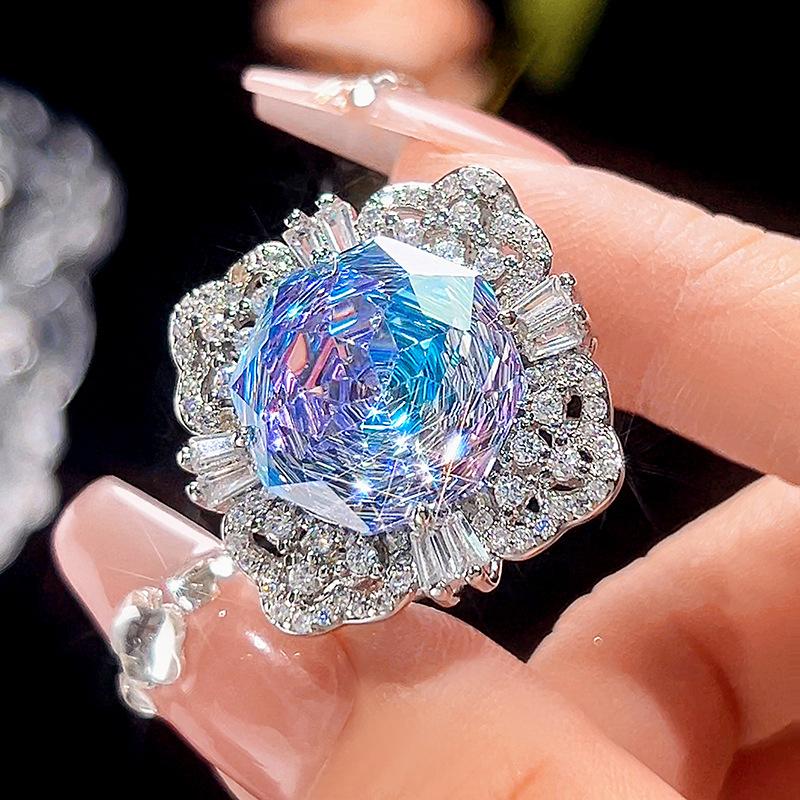 Ювелирные изделия Медное основание Золотое покрытие Имитация Тысячелетия Постепенное изменение цвета Темпераментный набор Главный камень 16-10 мм