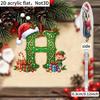 Acrylic Initial Ornament for Xmas Personalized with Santa Christmas 26 Alphabet Hat Elf Design Holiday Tree Hanging Decor Mantel And Party
