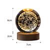 Crystal Ball Night Light Crystal Ball Lamp 3D Engraved Milky Way System Crystal Ball with Wooden Base USB Charging Gift for Kids