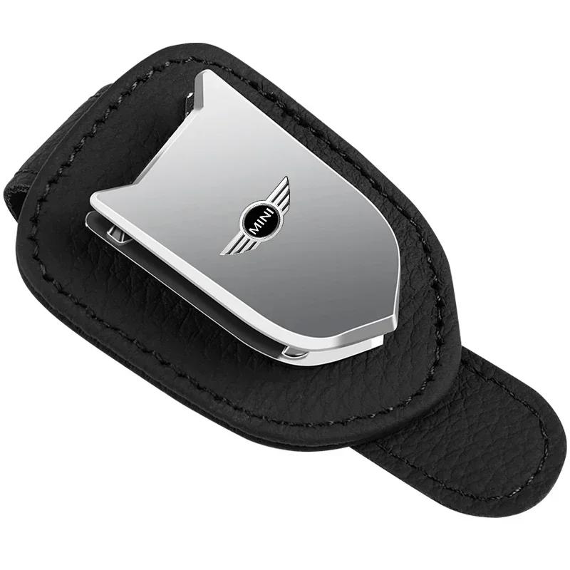 BAJC1 2025 For BMW MINI Fashion Car Sun Visor Glasses Clip Leather Eyeglasses Clip For BMW Mini Cooper F54 F55 F56 R56 R60 SONE Roadst