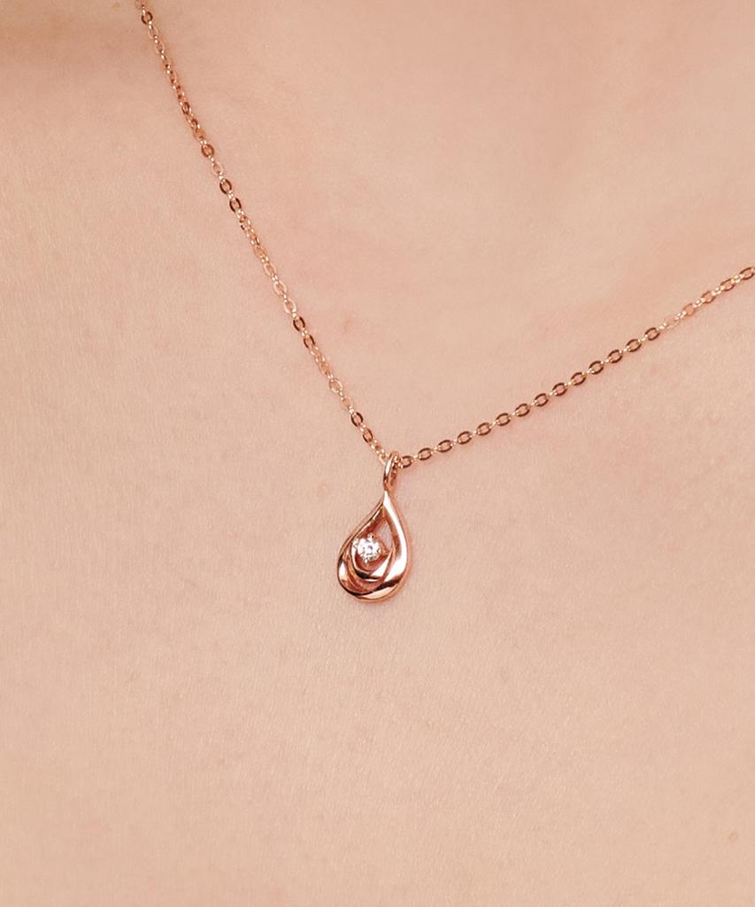 Loveenb [14K Gold] Double Teardrop Necklace
