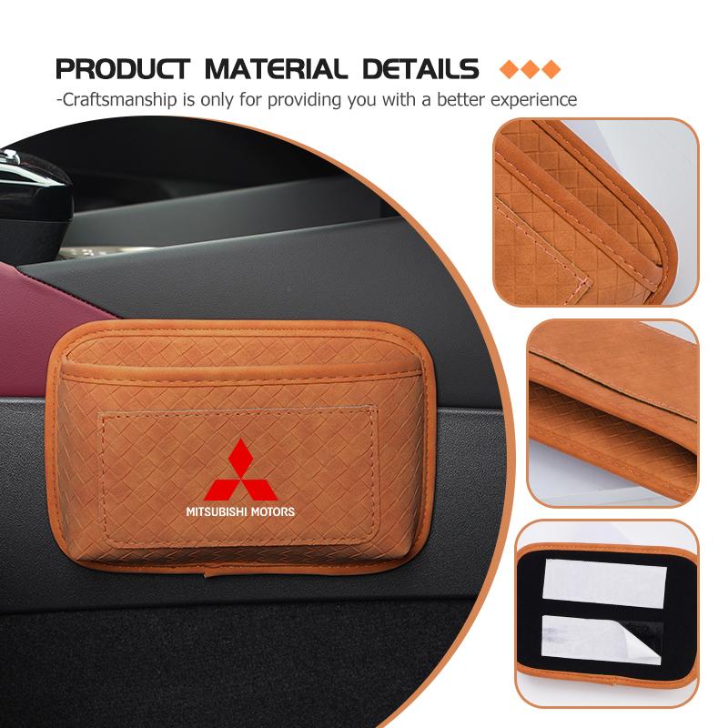 cxytvd1 Self Adhesive Car Storage Pocket Sticky Organizer Bag Seat Back Side Door Box For Mitsubishi Outlander Lancer L200 ASX Pajero