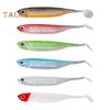 4Pcs 9CM/4G Soft Fishing Lure with Paddle Tail Glitter Realistic Bionic Colorful Silicone Artificial Bait Freshwater Saltwater Fishing Accessories