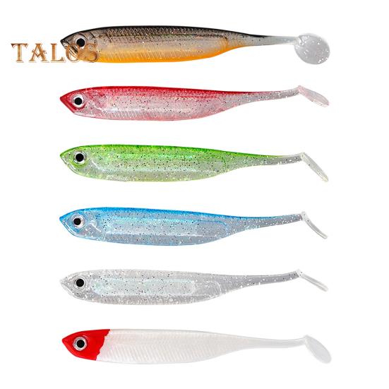 4Pcs 9CM/4G Soft Fishing Lure with Paddle Tail Glitter Realistic Bionic Colorful Silicone Artificial Bait Freshwater Saltwater Fishing Accessories