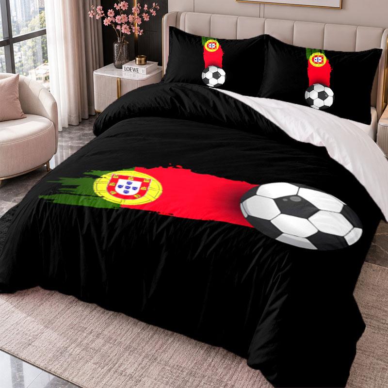 Portugal National Team 3Pcs Bedding Set Duvet Cover With Two Pillowcases For Bedroom Home Decoration
