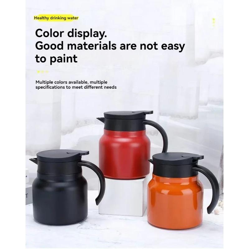 1L Insulation Kettle Bottle Water Stainless Steel Rustproof for Coffee Tea Milk Beverage Thermal Pot Thermos Leakproof