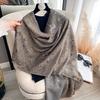 Luxury  Cashmere Women Camellia Scarf Winter Warm Shawl And Wrap Bandana Pashmina Rose Print Scarves