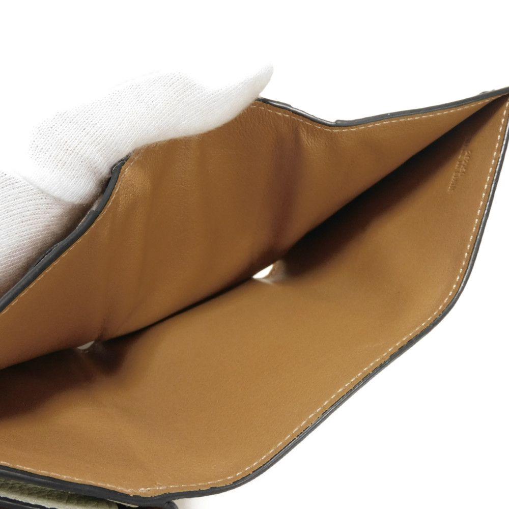 Used 12695 Trifold Wallet C660TR2X03 7942 Pastel Marble Green Ash Gray Brown Anagram Unisex from Japan AUTHENTIC