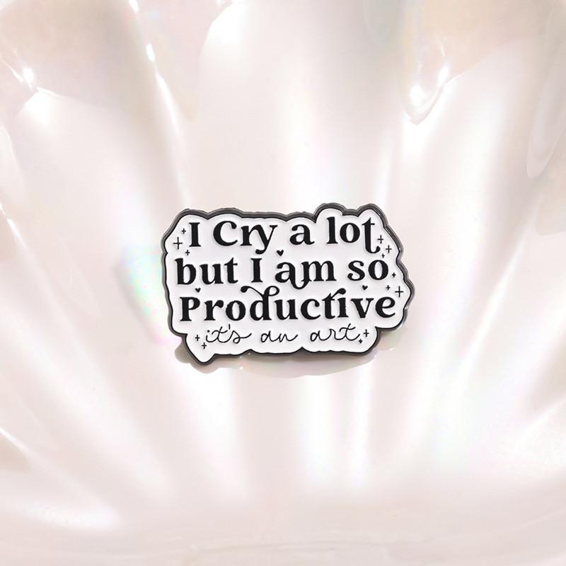 Artistic Black Stylish Letter Brooch Quirky Cartoon Design Versatile Metal Accessory Pin