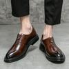 New Fashionable Men's One Step Business Leather Shoes Evening Dress Gentleman Formal Elegant Wedding Shoes Zapatillas