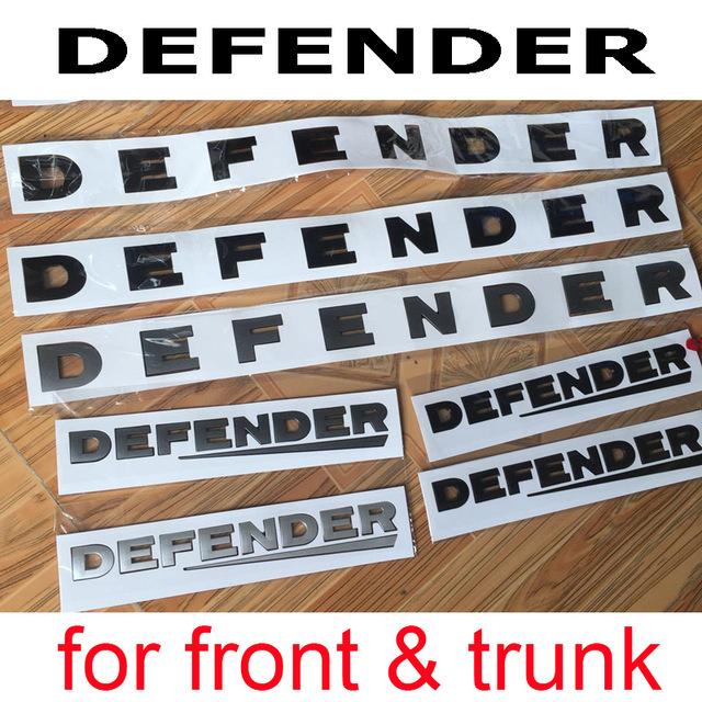 cxjva7 Car Styling Refitting Front Hood and Lower Trunk Sticker Glossy Black Carbon Fiber Letters Emblem for Land Rover DEFENDER Badge