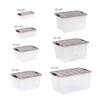 Stackable 5.8 Qt Plastic Storage Bin with Lid Clear Totes Home Office Garage Organization Durable Storage Containers with Secure