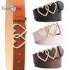 Double Love Snap Buckle Belt Fashion Solid Color Decoration Casual Ladies Belt