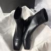 Fashion Ankle Boots for Women Square Toe Fashion Dress Heeled Shoes Winter Designer Woman Goth Boots 2025 New Chelsea Botas Para Mujer