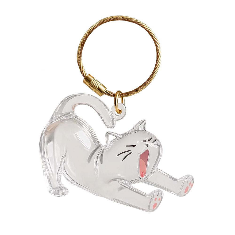 Cute Cat Hair Storage Capsule Transparent Cartoon Dog Cat Hair Storage Box Key Chain Bag Pendant Pet Souvenirs for DIY Gift Toy